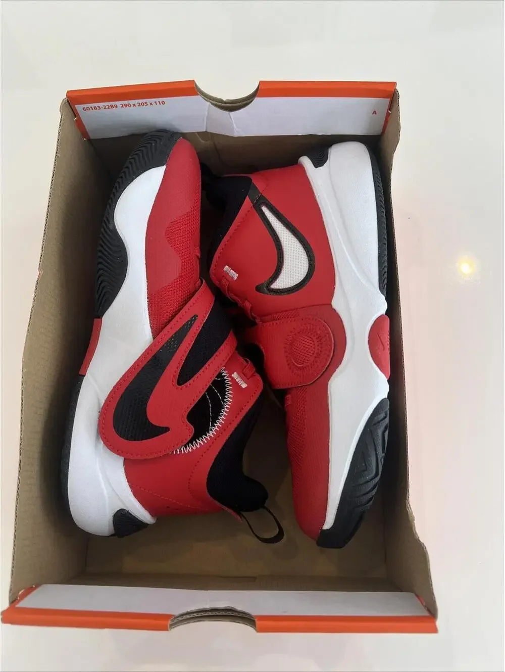 $59 Nike Team Hustle D 11 Basketball Sneakers University Red/Black Youth 4.5 Y